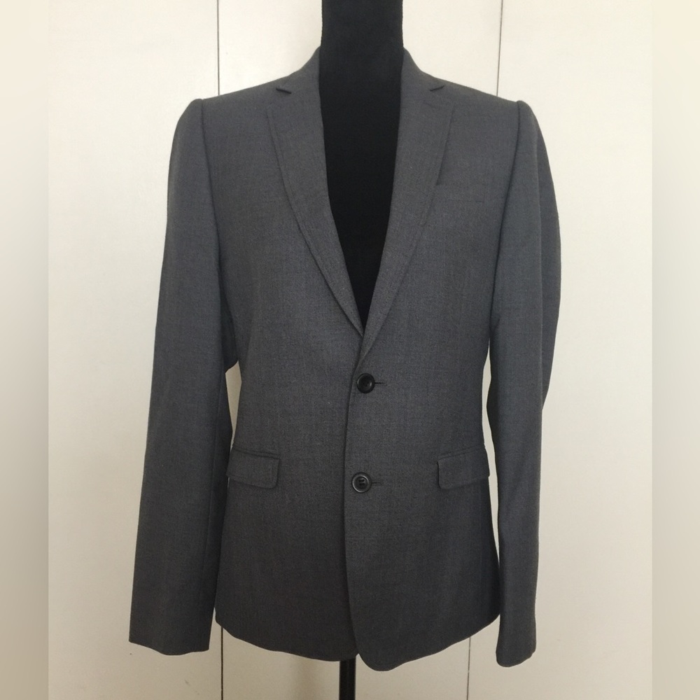 Ben Sherman Gray Jacket Two Button Blazer Stretch Wool Grey S Small